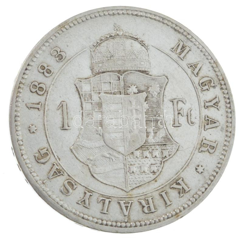 1883KB 1Ft Ag 'Ferenc József / Barokk címer' T:AU,XF / Hungary 1883KB 1 Forint Ag 'Franz Joseph / Baroque coat of arms' C:AU,XF Adamo M15