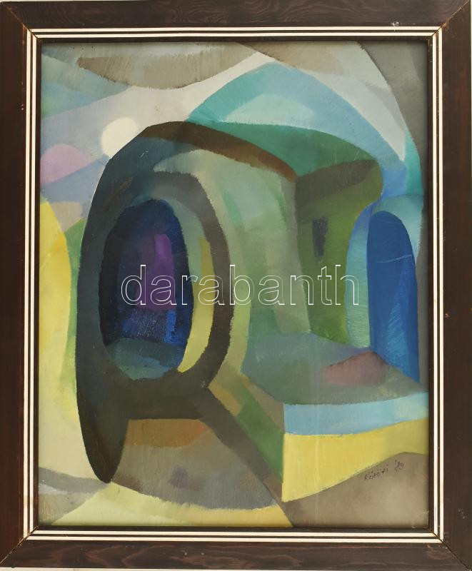 Kőrösi Papp Kálmán (1940-): Remete lak, 1989. Olaj, farost, jelezve jobbra lent, hátoldalán autográf felirattal. 50x40 cm. Fakeretben.