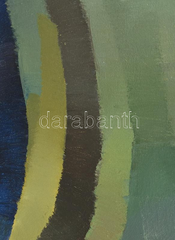 Kőrösi Papp Kálmán (1940-): Remete lak, 1989. Olaj, farost, jelezve jobbra lent, hátoldalán autográf felirattal. 50x40 cm. Fakeretben. - Image 3