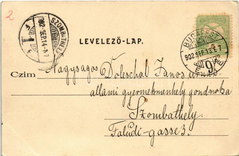 1902 Szombathely, vasúti indóház, vasútállomás, vasutas. Steiner Testvérek kiadása - Image 2