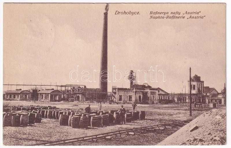 1917 Drohobych, Drohobycz, Drohobics; Rafinerya nafty 'Austria' / Naphta-Raffinerie 'Austria' / naphtha refinery