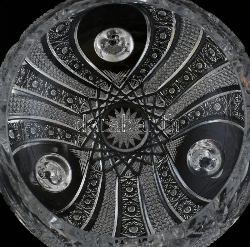 Dúsan csiszolt, ólomkristály kínáló, hibátlan, d: 17 cm - Image 2