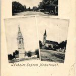 1908 Sopronnémeti, Németi; templomok. Papp Mihály kiadása + 'POSTAI ÜGYN' (EK)