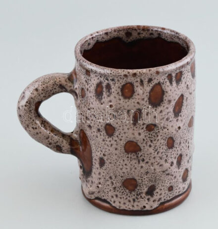 Retró kerámia bögre, jelzett, hibátlan, m: 11 cm