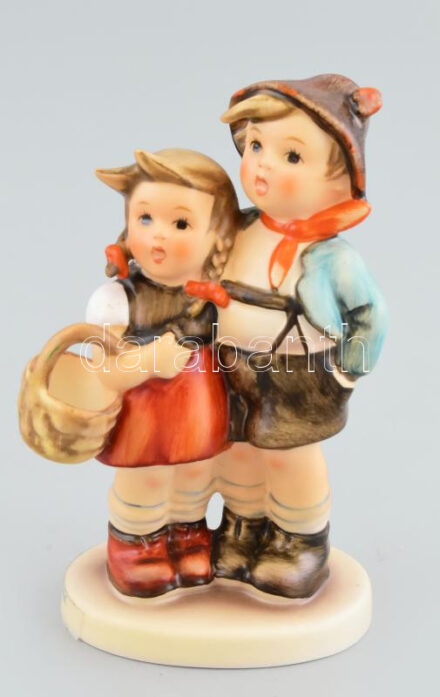 Goebel / Hummel fajansz figura, Hänsel und Gretel - Surprise. Kézzel festett, jelzett, hibátlan, m: 10 cm