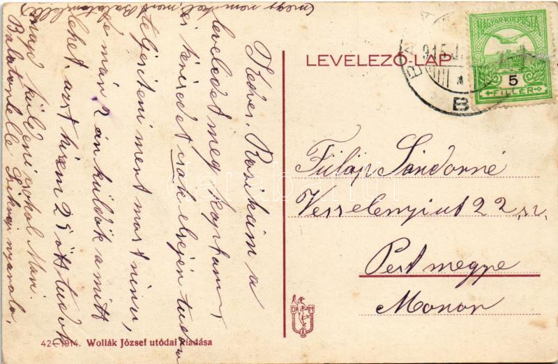 1915 Balatonlelle-gyógyfürdő, Jachtverseny. Wollák József utódai kiadása (fl) - Image 2