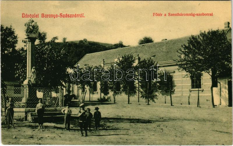 Szászvár (Baranya), Fő tér, Szentháromság szobor. W.L. 2709.