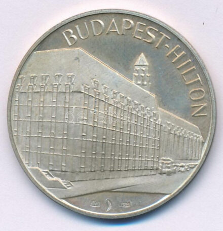 DN 'Budapest Hilton' jelzett Ag emlékérem (12,53g/0.640/32mm) T:UNC (PP) kis patina, ujjlenyomat