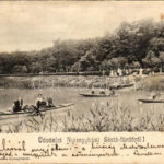 1903 Nyíregyháza, Sóstó-fürdő, csónakázók. Piringer János kiadása (EK)