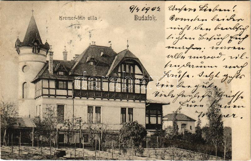 1902 Budapest XXII. Budafok, Kremer féle villa (EK)