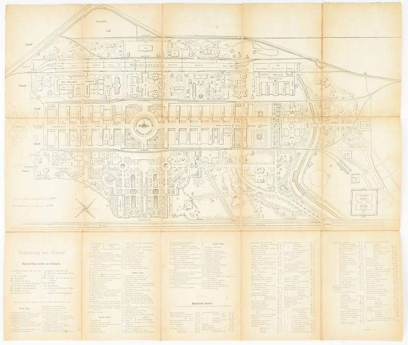 1873 Bécs, Offizieller Plan der Weltausstellung, vászontérkép, 52×61 cm