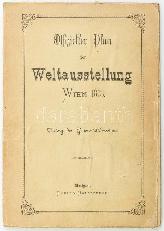 1873 Bécs, Offizieller Plan der Weltausstellung, vászontérkép, 52×61 cm - Image 4