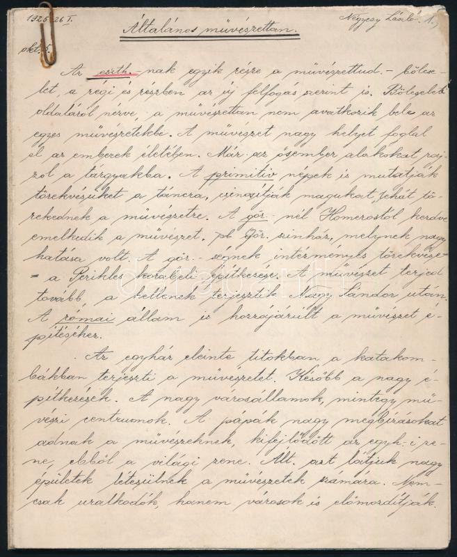 cca 1910 2 db Négyessy László irodalomtudós előadásait tartalmazó szemináriumi jegyzetfüzet