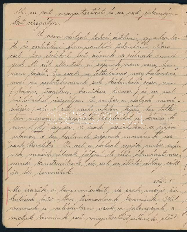cca 1910 2 db Négyessy László irodalomtudós előadásait tartalmazó szemináriumi jegyzetfüzet - Image 3
