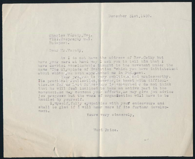 George Ward Price (1886-1961) ujságíró autográf aláírt levél / Auptgraph signed letter - Image 3