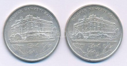 1993. 200Ft Ag 'MNB' (2x) T:AU,XF patina Adamo F13