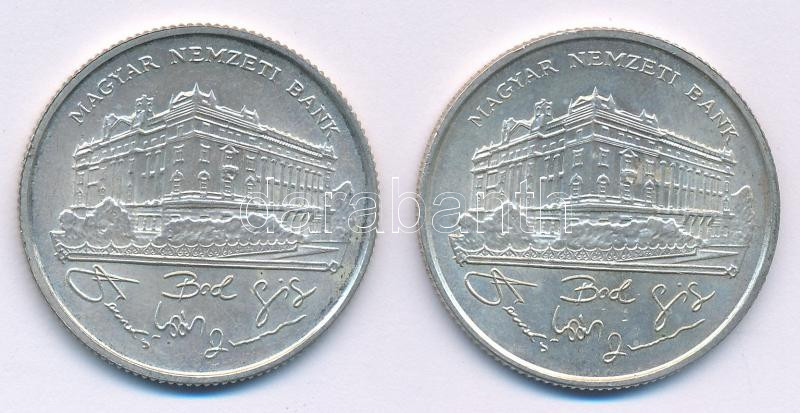 1993. 200Ft Ag 'MNB' (2x) T:AU,XF patina Adamo F13