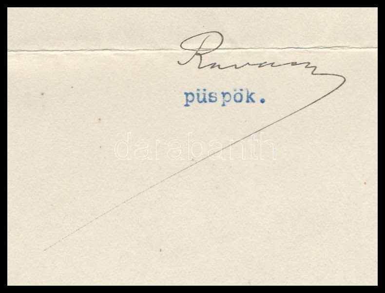 1929 Ravasz László püspök aláírt levél - Image 2