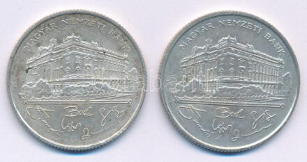 1993. 200Ft Ag 'MNB' (2x) T:AU,XF patina Adamo F13