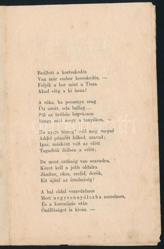 1869 Bádog trombitahangok a jobboldal vívmányairól nyíregyháza 4p - Image 2