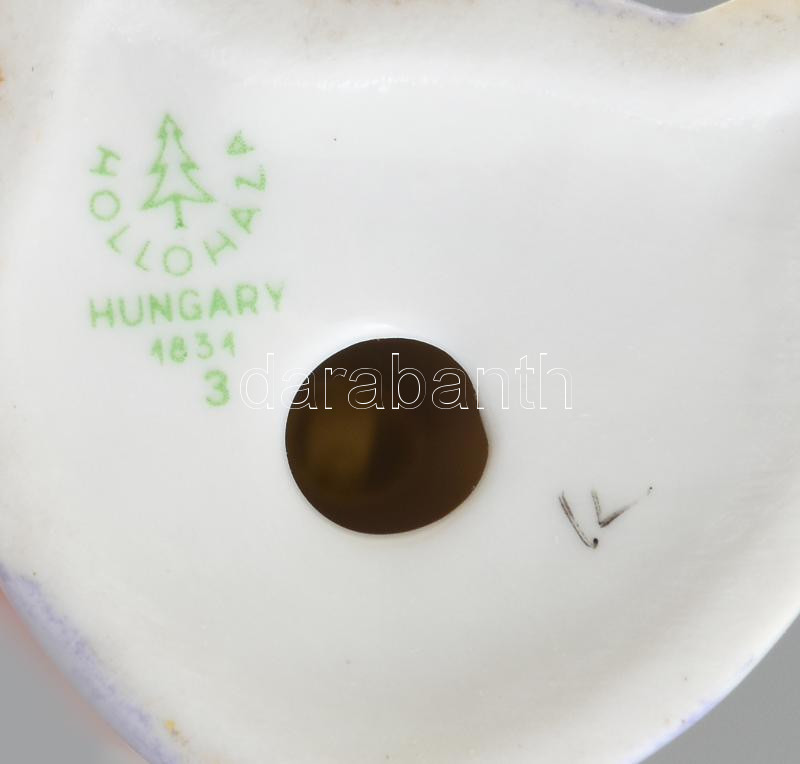 Hollóházi madaras lány, jelzett, kopásokkal, m: 15 cm - Image 2