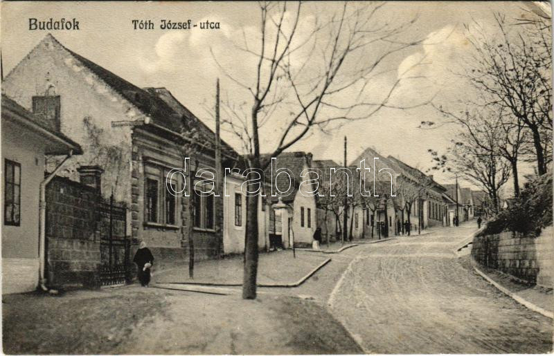 1915 Budapest XXII. Budafok, Tóth József utca (EK) + 'M. Kir Pinczemesteri Tanfolyam Kisegítő Hadi Kórháza Budafokon'