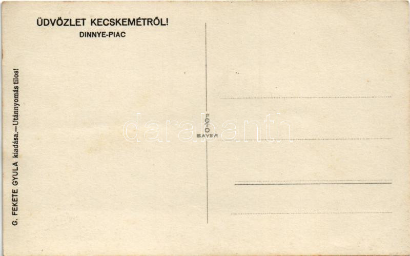 Kecskemét, Dinnye piac, vásár. G. Fekete Gyula kiadása - Image 2
