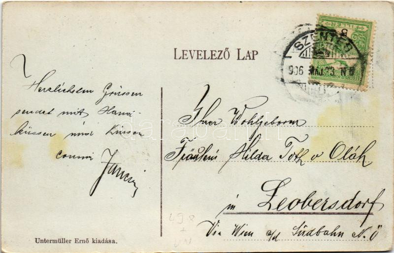1906 Szentes, legelésző birkanyáj, szélmalom. Untermüller Ernő kiadása (EK) / windmill - Image 2