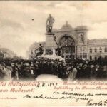 1899 (Vorläufer) Budapest VII. Baross szobor leleplezése 1898-ban, ünnepség (EK)