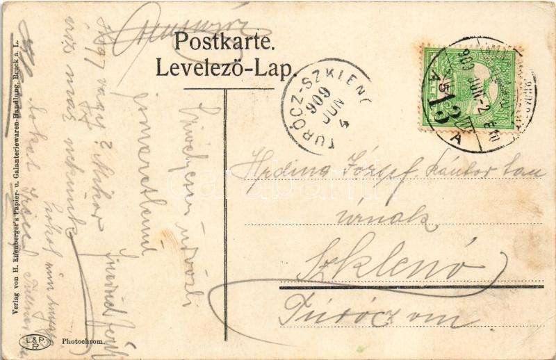 1909 Lajtabruck, Bruck an der Leitha; József császár tér. H. Effenberger kiadása / Kaiser Josefs-Platz / square (EK) - Image 2