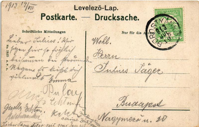 1913 Borostyánkő, Bernstein; vár / Schloss / castle (ázott sarok / wet corner) - Image 2