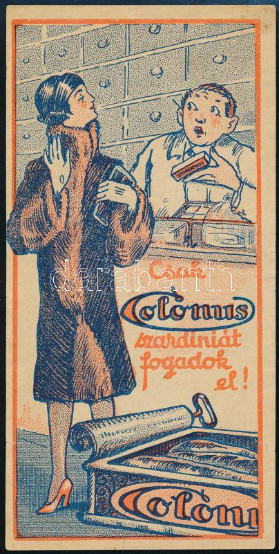 Colonus szardínia számolócédula