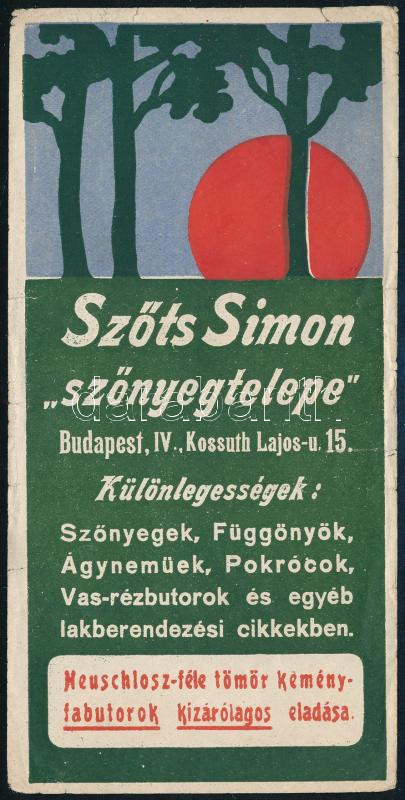 Szőts Simon szőnyegtelepe számolócédula