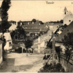 Vasvár, Domonkos utca, templomok, gémes kút, Mária szobor. Özv. Kohn Jakabné kiadása