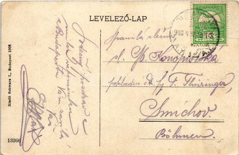 1908 Budapest VI. Andrássy út, Drechsler palota, Dreher sör, Grün és Társa üzlete. Schwarcz L. kiadása (EK) - Image 2