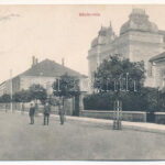 1912 Igló, Zipser Neudorf, Spisská Nová Ves; Iskola utca, zsinagóga / street, synagogue