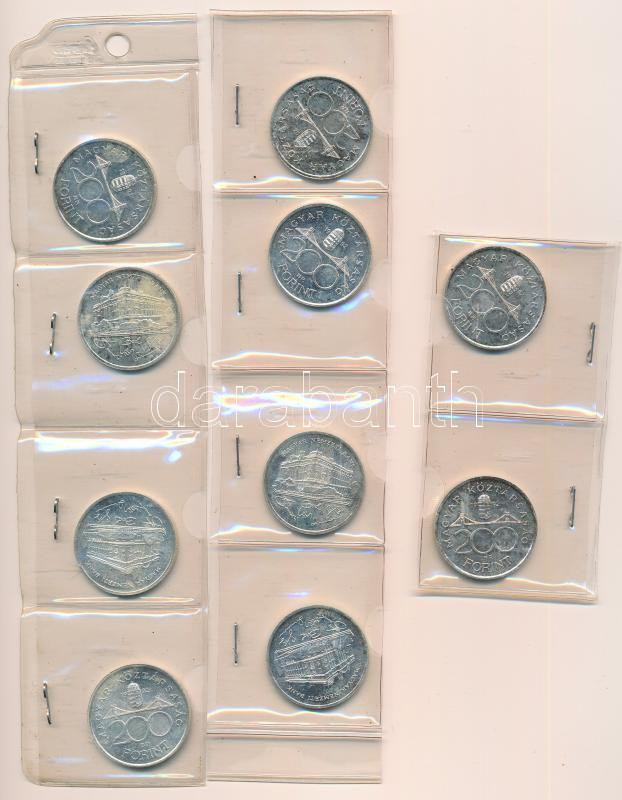 1992. 200Ft Ag 'MNB' (10x), eredeti, bontatlan papírzacskóból kiszedve T:UNC patina Adamo F13