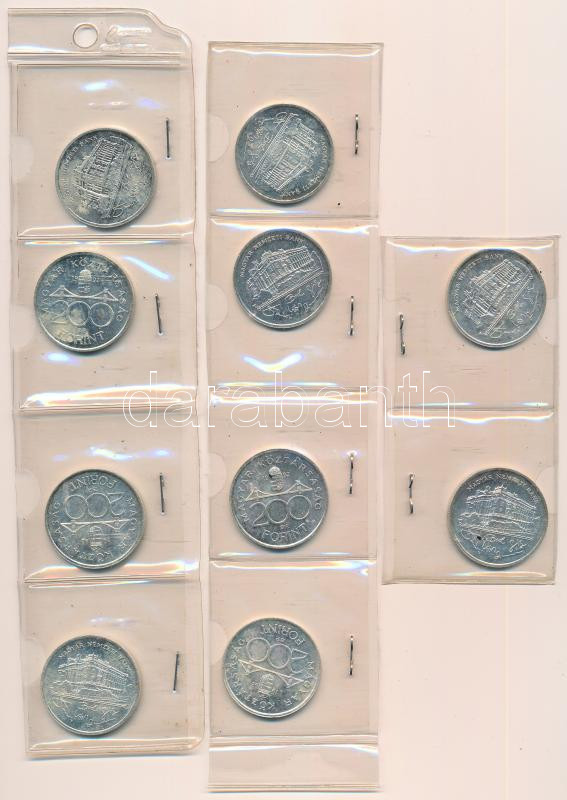 1992. 200Ft Ag 'MNB' (10x), eredeti, bontatlan papírzacskóból kiszedve T:UNC patina Adamo F13 - Image 2