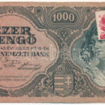 1945. 1000P lemezhibás 'MNB' bélyeggel T:F Adamo P22e