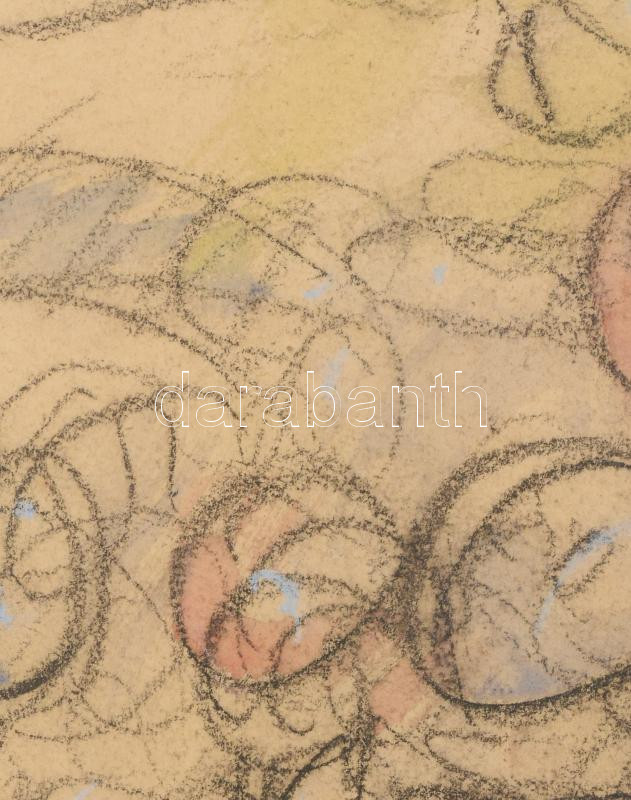 Czóbel Béla (1883-1976): Csendélet. Vegyes technika, papír. Jelezve jobbra lent. Üvegezett fakeretben. 42x30 cm / Béla Czóbel (1889-1975): Still life. Mixed technique on paper, signed lower right. Framed. 42×30 cm - Image 4