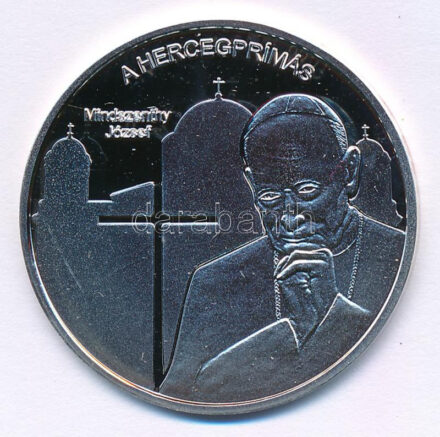 DN 'Nemzetünk nagyjai - Mindszenthy József' kétoldalas Ag emlékérem tanúsítvánnyal (10,37g/0,999/35mm) T:PP patina