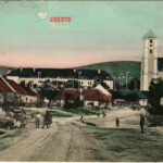 1910 Csejte, Csejthe, Cachtice; Fő tér, templom. Blau kiadása / main square, church
