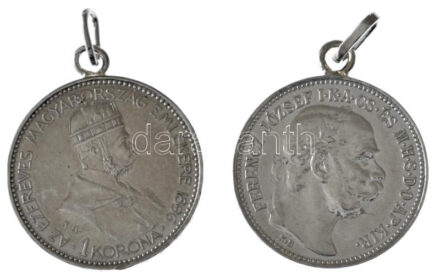 1896KB 1K Ag 'Millennium' + 1915KB 1K Ag 'Ferenc József', mindkettő füllel T:AU,XF egyiken ph. Adamo K5.1, Adamo K5.2