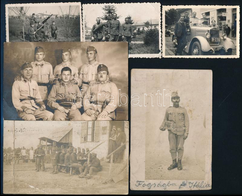 1942 6 db katonai fotó, némelyik névsorral
