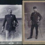 cca 1880-1900 4 db katonákat ábrázoló kabinetfotó vegyes állapotban - Image 2