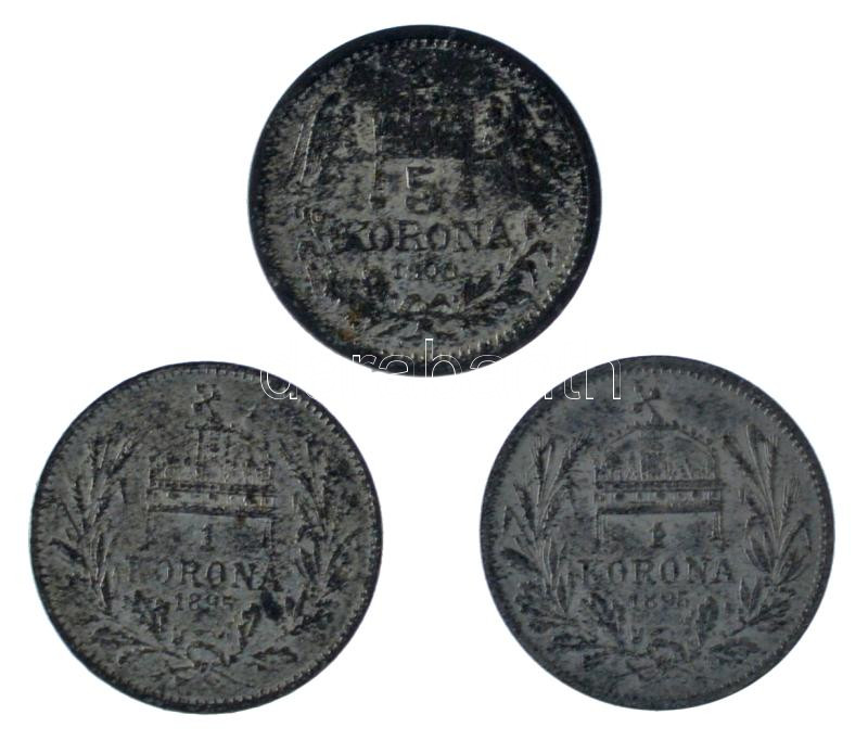 1895. 1K fém minipénz (2db) + 1900. 5K fém minipénz T:XF,VF - Image 2