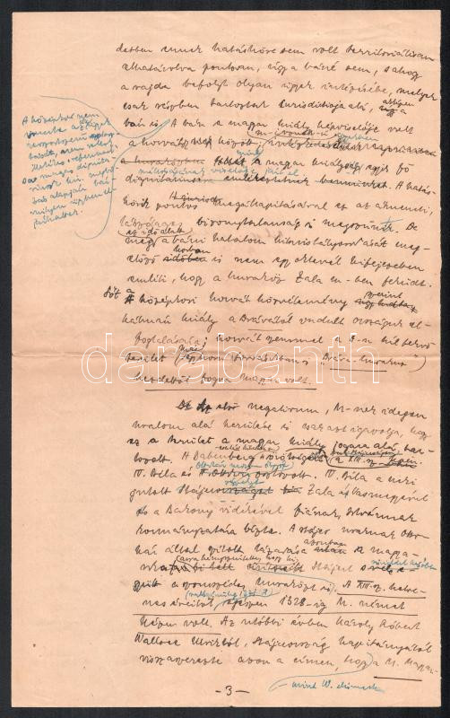 cca 1942-1943 Kring Miklós Muraközről (a trianoni döntéssel Horvátországhoz csatolt történelmi régió) külügyminisztériumi felkérésre írt, revizionista megközelítésű tanulmányának eredeti kézirata ill. gépirata, 6 kézzel - Image 3