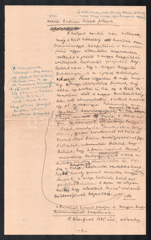 cca 1942-1943 Kring Miklós Muraközről (a trianoni döntéssel Horvátországhoz csatolt történelmi régió) külügyminisztériumi felkérésre írt, revizionista megközelítésű tanulmányának eredeti kézirata ill. gépirata, 6 kézzel - Image 4