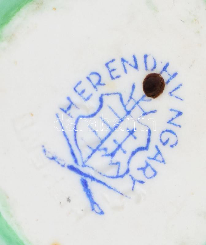 Herendi kacsa, kézzel festett porcelán, jelzett, hibátlan, m: 7,5 cm. - Image 2