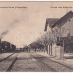 Csák, Csákova, Ciacova; pályaudvar, vasútállomás, gőzmozdony, vonat. W.L. 1106. / Bahnhof / railway station, locomotive, train (fl)